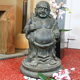 Kleiner Buddha Mnch stehend aus Natur Steinguss