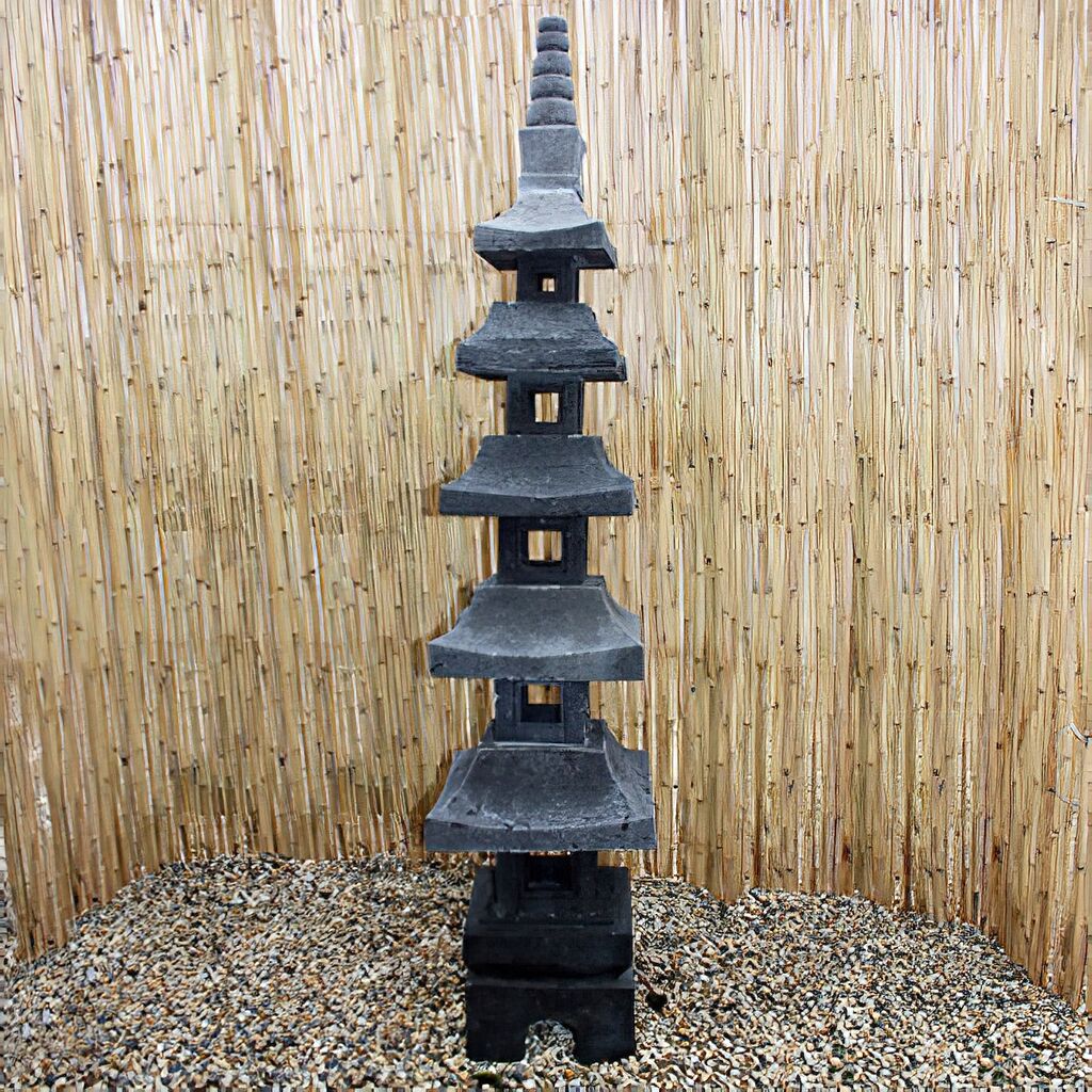 *NEU*: Japanische Deko-Steinleuchte “Momoka” aus Lavastein, grau