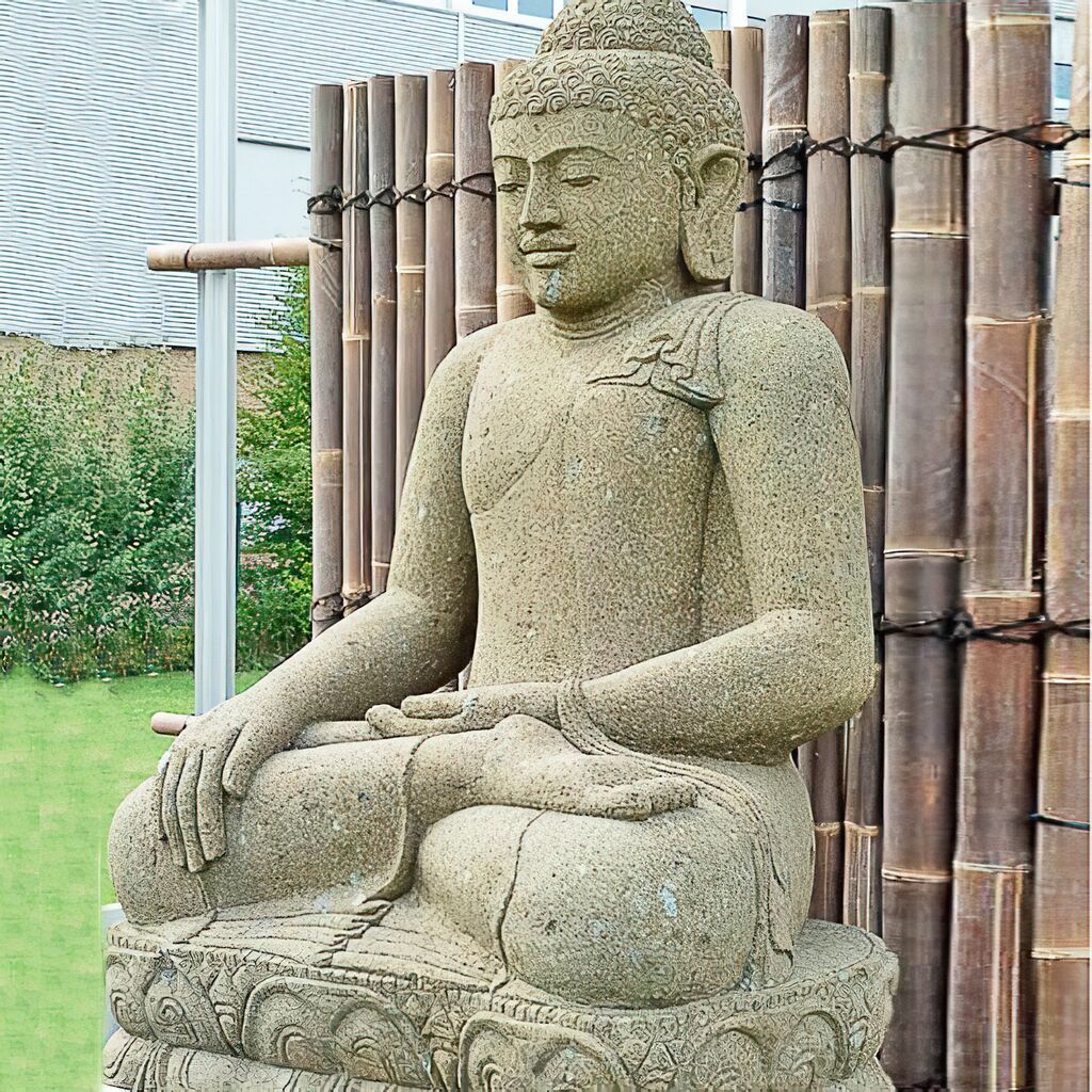 Buddha Skulptur im asiatischem Design Figur Statue winterfest Garten