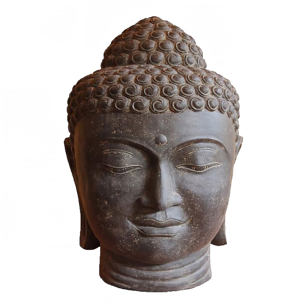 Steinguss Buddha Kopf klein 