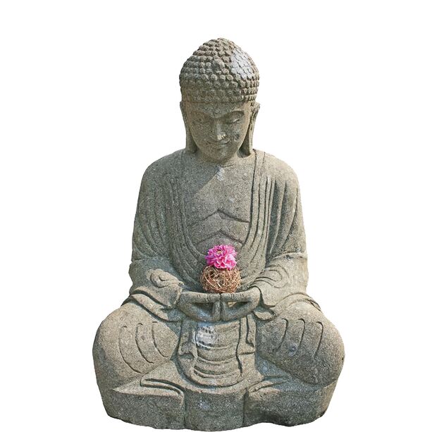 Kunstvoller Sitzender Buddha aus Stein - Teratei