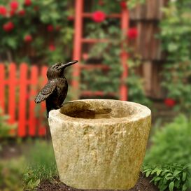 Vogeltrnke mit Bronzefigur - Peppino