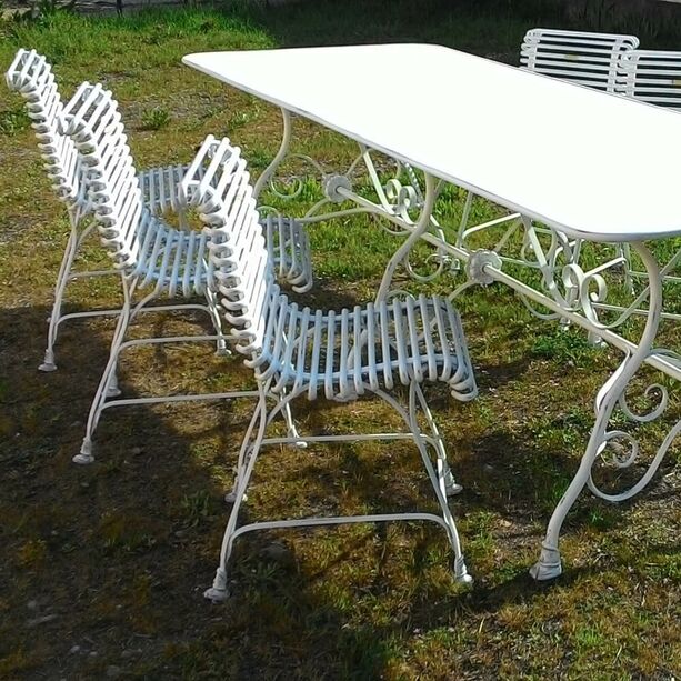 Nostalgischer Gartentisch mit 6 Stühlen aus Schmiedeeisen - Corentin