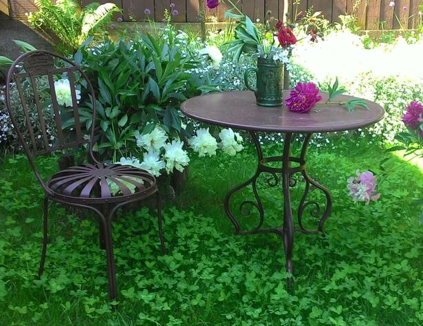 Bistro Garten Tisch rund aus Metall nostalgisch - Noelie / grn