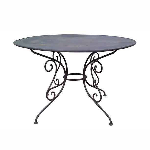 Runder Garten Tisch aus Metall antik Design - Urbain / grn
