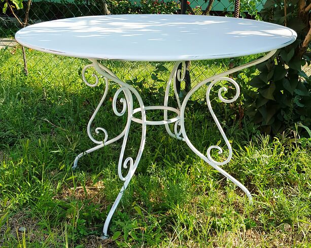 Runder Garten Tisch aus Metall antik Design - Urbain / grn