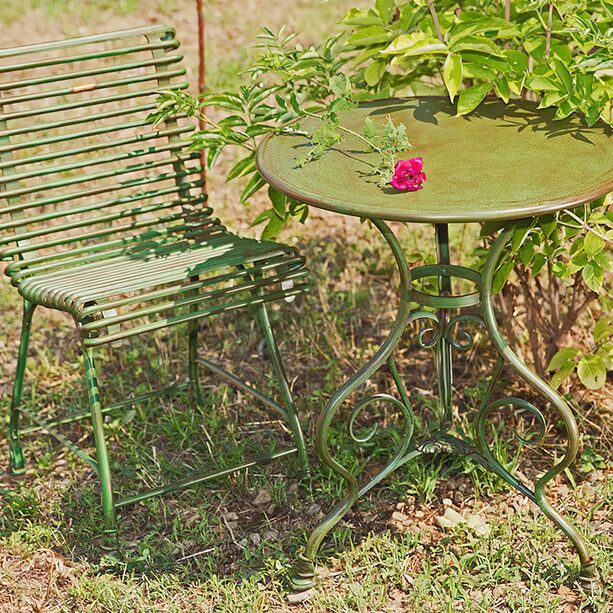 Antik Gartenmbel Sitzgruppe aus Schmiedeeisen - Thierry / grn